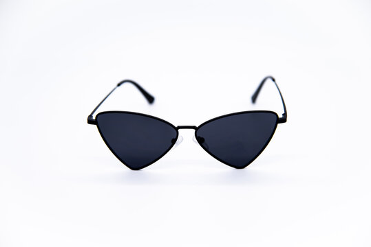 triangular sunglasses on a white background