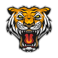 tiger head illustration mascot logo template