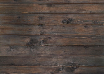 wooden dark brown old background. textured wooden boards with knots and natural pattern