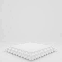 Product Stand in white room ,Studio Scene For Product ,minimal design,3D rendering	
