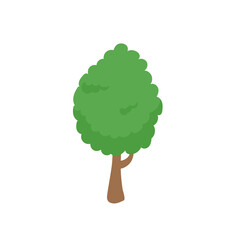 Vector green tree element. fertile forest for decoration
