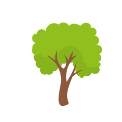 Vector green tree element. fertile forest for decoration