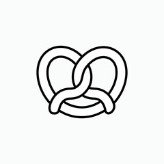 Pretzel Icon. Pastry Symbol - Vector.