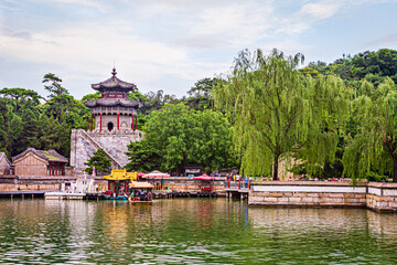 Tower of Cloud Retaining Eaves, Summer Palace, Beijing, China.