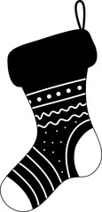 Black Christmas Stocking Silhouettes Christmas Stocking Clupart SVG EPS PNG
