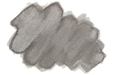 Cutout watercolor painting on paper. Black watercolor painting on paper.