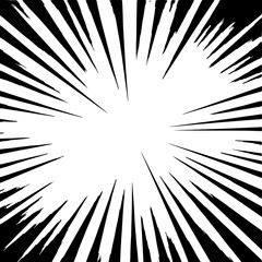 Obraz premium black and white sunburst comic background