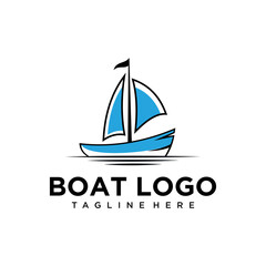 Blue Boat Logo Design
