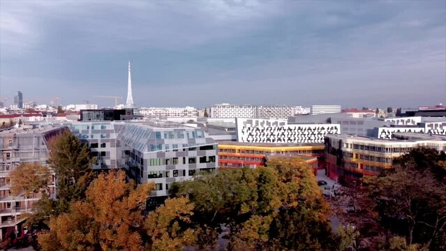 Drohne &uuml;ber Congress Zentrum Messe Wien