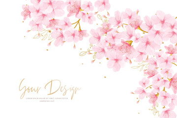 beautiful cherry blossom border and frame design © lukasdedi