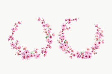 beautiful cherry blossom wreath and frame design