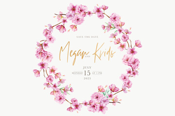 beautiful cherry blossom wreath and frame design