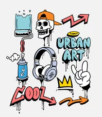 Poster Hand-drawn vector graffiti illustrations. Graffiti cartoons, doodles. Perfect for apparel prints and stickers. © cddesign.co