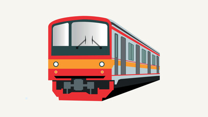 Commuter train transportation premium vector - obrazy, fototapety, plakaty