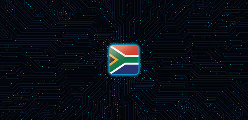 Chip mit der Flagge von Südafrika
