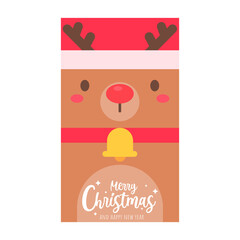 Christmas card. Santa Set Christmas Greeting Card Template.