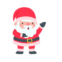 Fototapeta na wymiar Santa Claus cartoon character with blank sign for decorating Christmas greeting cards