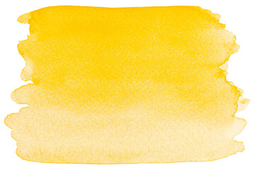 Cutout watercolor painting on paper. Yellow and Green watercolor painting on paper.