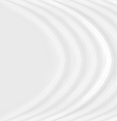 White wave curtain and soft shadows. Beautiful rippled textile fabric. Luxurious. Soft, light, fluttery white fabric texture. Abstract background on isolated.