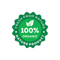 100% Organic Nature Product Logo Design