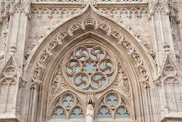 Architectural elements of the Matthias Cathedral in Budapest, Hungary.