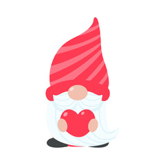 Christmas gnome. A little gnome wearing a red woolen hat. celebrate on christmas