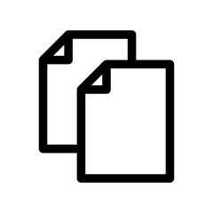 Copy outline icon. Black and white item from set, linear vector.
