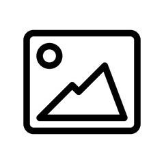 Image outline icon. Black and white item from set, linear vector.