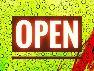 photo or abstract background the word "OPEN"
