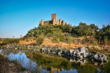 Naklejka na ściany i meble Almourol castle - impressive castle of templars, Portugal