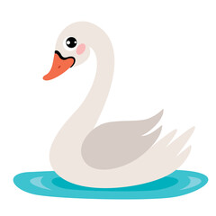 Cartoon Illustration Of A Swan