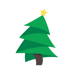 Christmas tree. A pine tree decorated with colorful lights to celebrate Christmas.