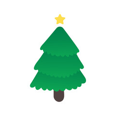 Christmas tree. A pine tree decorated with colorful lights to celebrate Christmas.