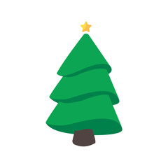 Christmas tree. A pine tree decorated with colorful lights to celebrate Christmas.