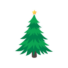 Christmas tree. A pine tree decorated with colorful lights to celebrate Christmas.