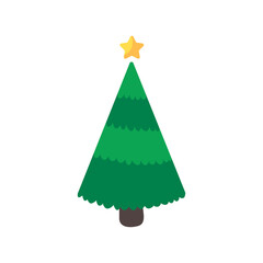 Christmas tree. A pine tree decorated with colorful lights to celebrate Christmas.