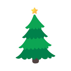 Fototapeta premium Christmas tree. A pine tree decorated with colorful lights to celebrate Christmas.
