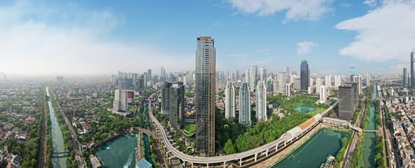 Beautiful panoramic view of Jakarta city