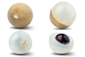 longan on isolated white background.