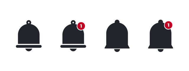 notification icon. notification or bell vector. Black style - stock vector.	