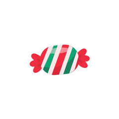 Obraz premium Christmas candy. Red and green colored candy bars for children on Christmas celebrations.