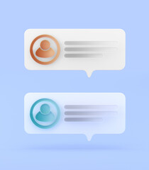 Translucency word bubble Icon Isolation Background, review bubble, talk Mobile App Icon.