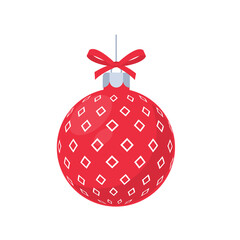 red christmas ball vector with white pattern for christmas celebration