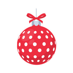 red christmas ball vector with white pattern for christmas celebration