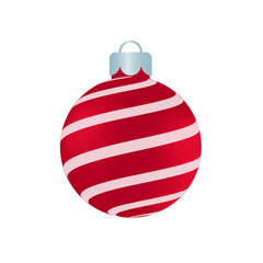 red christmas ball vector with white pattern for christmas celebration