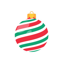 red christmas ball vector with white pattern for christmas celebration