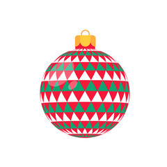 red christmas ball vector with white pattern for christmas celebration
