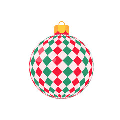 red christmas ball vector with white pattern for christmas celebration