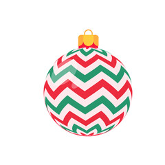 red christmas ball vector with white pattern for christmas celebration