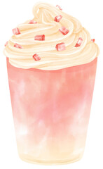 strawberry summer drink watercolor